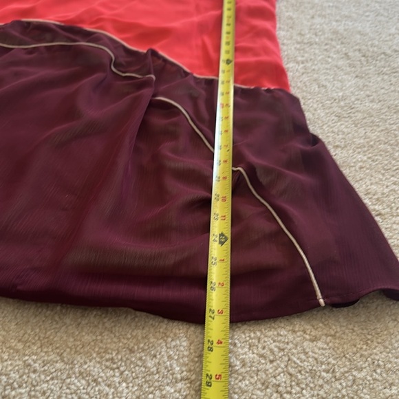 Living Doll Flowy Tassel Tie Shoulder Strap Dress Size XL  Coral Maroon - Picture 13 of 14